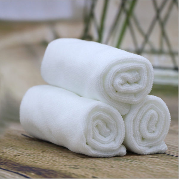 10PC White Ultra Soft Microfiber Fabric Face Towel Hotel Bath Towel Wash Hand Towels Portable Terry Towel Multifunctional Towel 2