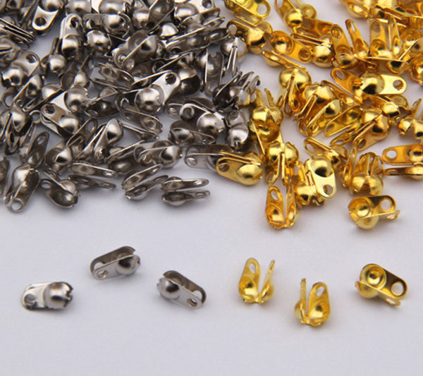 500pcs 2mm Hole Bead Buckles Bead Chain Buckles for Jewelry Making Accessories, Suitable for 1.5mm or 2mm Bead Chain 2