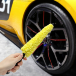 1Pc Vehicle Cleaning Brush Car Wheel Wash Brush Tire Scrub Brush Yellow Sponges With Plastic Handle Car Wash Tools Accessories 3