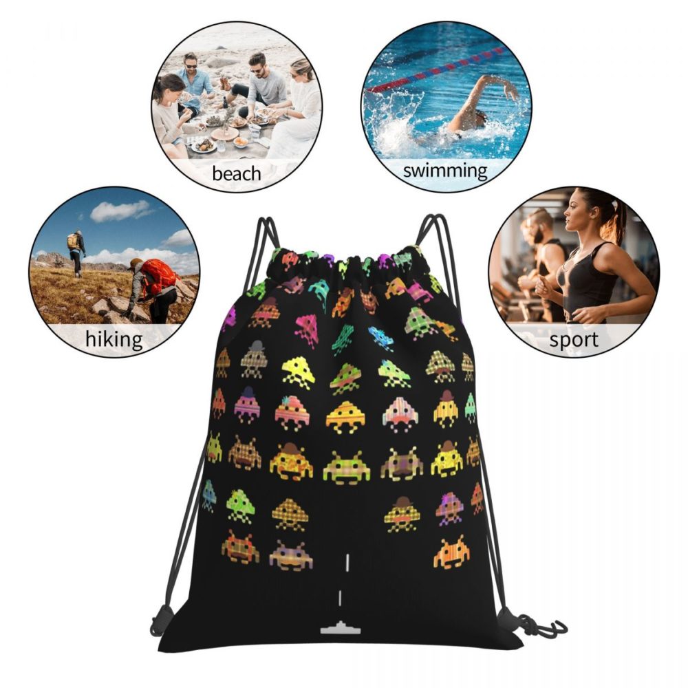 Fashionable Portable Shopping Drawstring Bags Riding Backpack Gym Clothes Storage Backpacks 6