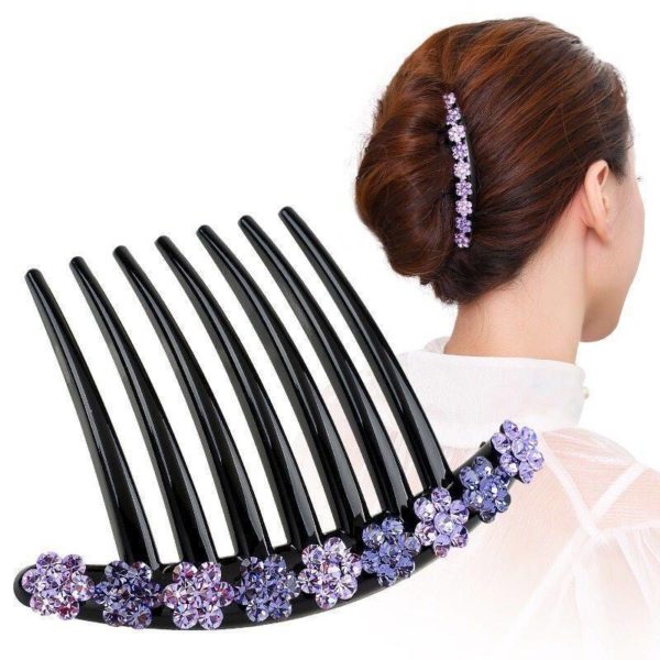 Delysia King Adult temperament Rhinestone Hair Comb fashion versatile seven tooth comb dish hair insert accessories 1