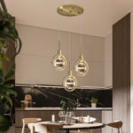 Nordic restaurant lamp single head round bedroom bedside lamp creative bar Island pendant led modern luxury crystal chandelier 5