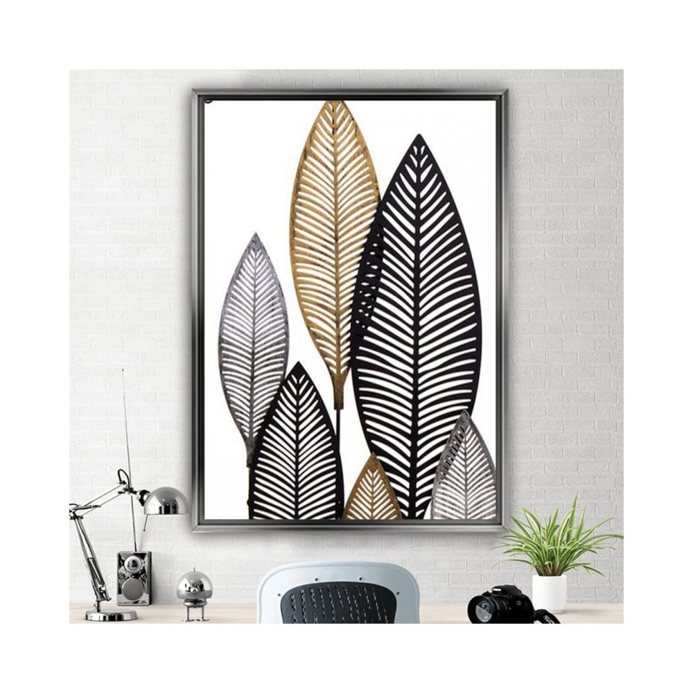 Metal Wall Decor and Art, Leaves Set, Metal Art Decor Home Office Decoration Bedroom Living Room Decor 4