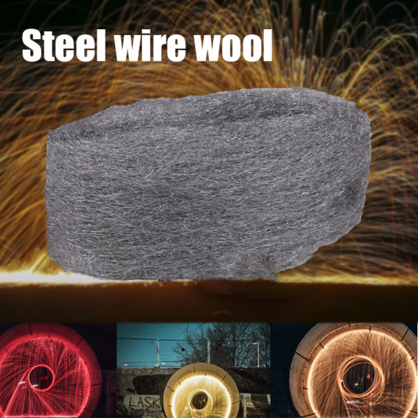 Portable Steel Wire Wool Grade 0000 65g Polishing Cleaning Removing Remover Non Crumble Light painting photography props 2