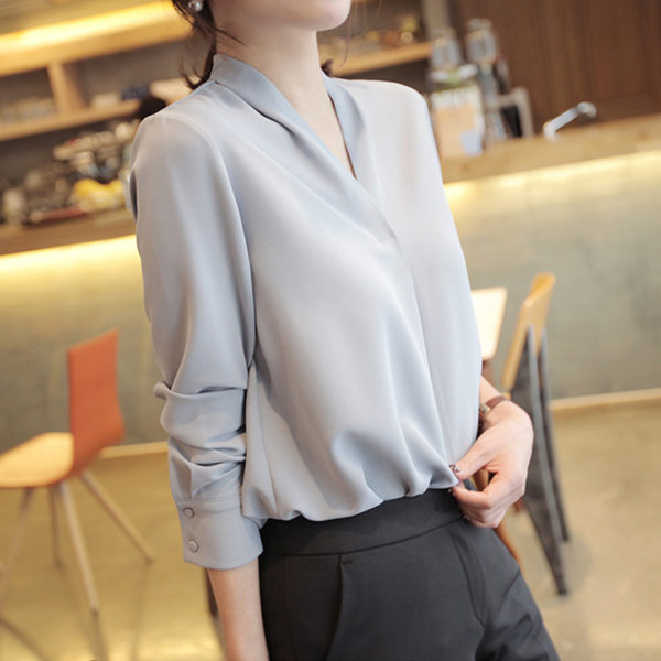 Women Shirts Long Sleeve Solid White Chiffon Office Blouse Women Clothes Womens Tops And Blouses Blusas Mujer De Moda 2021 1