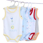 5pcs/7pcs baby clothes lowest price random color 100% cotton short sleeves baby newborn summer clothes baby boy girl overall 4