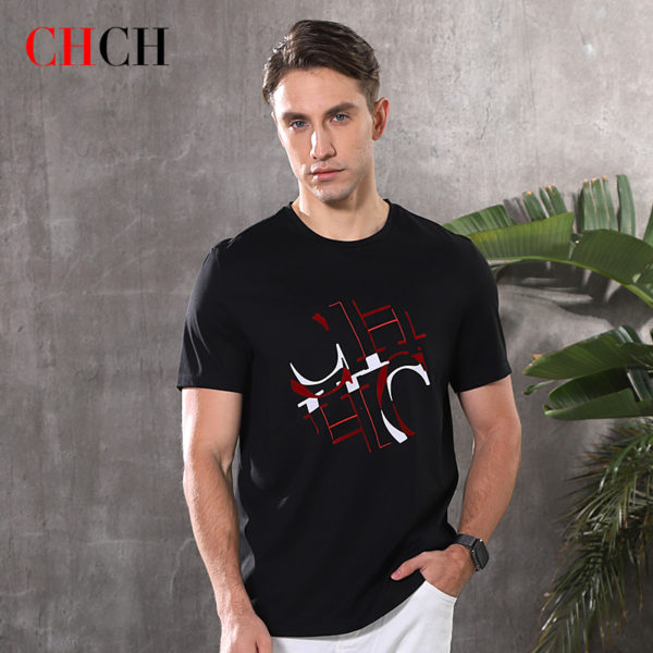 CHCH Smmer Fashion Man Basic Urban Blouses 2022 Short Sleeve Top Men Tee T-shirt Clothes 1