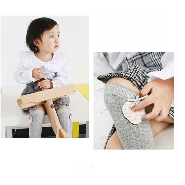 Newborn Socks Knee High Long Infant Cotton Soft Sock Cute Base Socks Girls Spring Autumn Leg Warmer Baby Princess Kids Sockken 2