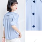 Shirts Women's Summer Casual Puff Sleeve Chiffon Blouse Tops Women's Short Sleeve Top Female Clothing 6