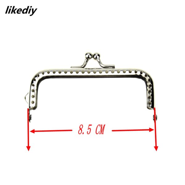 5 Pcs/Lot 5 Sizes Square Glossy Silver Basic Metal Purse Frame Kiss Clasp Lock DIY Bag Accessories 8.5/10.5/12.5/15.5/18CM 2