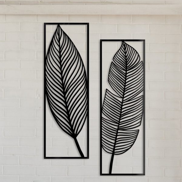 Metal Wall Decor and Art, Leaves Set, Metal Art Decor Home Office Decoration Bedroom Living Room Decor 1