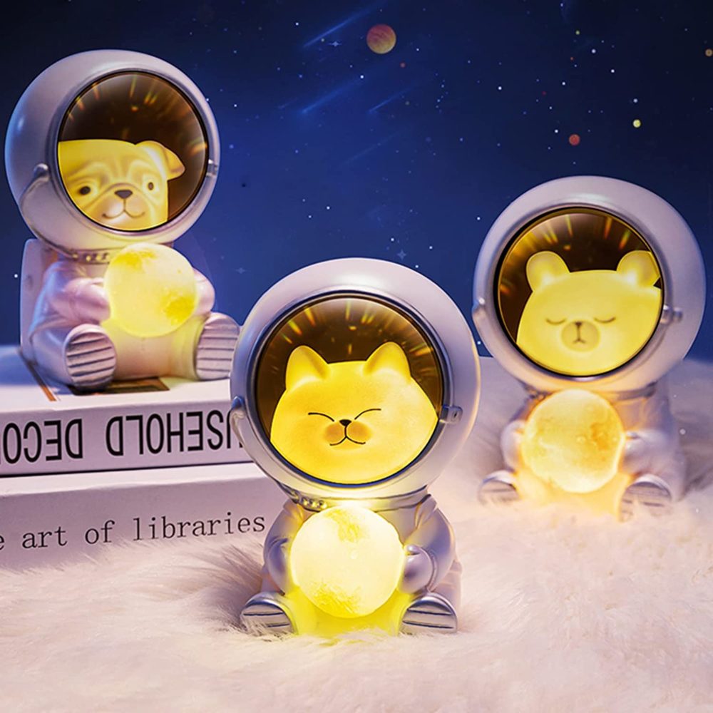 LED Night Light Nursery Astronaut Moon Lamps Little Night Light Star Light Desktop Decoration Light Birthday Gift 2