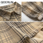 QOERLIN M-4XL See Through Sexy Plaid Shirt Women Summer 2021 New Korean Loose Causal Sun Protection Jacket Blouse Coat Girly 6