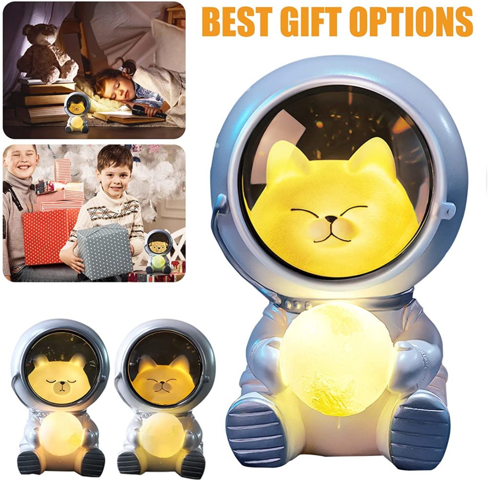 LED Night Light Nursery Astronaut Moon Lamps Little Night Light Star Light Desktop Decoration Light Birthday Gift 5