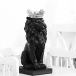 Nordic Crown Lion Sculpture Home Office Bar Goalkeeper Lion Resin Statue Model Crafts Ornaments Animal Tuscan Design Decor Gift 4