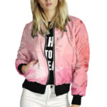 Women's Jacket Tops Long Sleeves Colorful Geometry Print Baseball Collar Zipper Coat Slim Lady Girls bomber Jacket Street Style 6