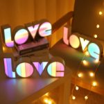 Colorful Creative Lamp Wedding Party Bedroom Decoration Night Lamp Gift Battery Operated USB Power Rainbow LOVE LED Night Light 6