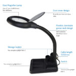 LED Table Lamp Magnifier 5/10X Magnifying Glass Illuminated Magnifier Lamp Loupe Lampe Bureau LED Desk Lamp Bendable Table Light 3