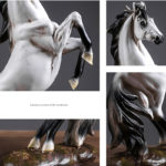 Resin Horse Figurine Realistic Hand Curved Desktop Carving Home Office Bar Shelf Decor Bookshelf Modern Collection Birthday Gift 3