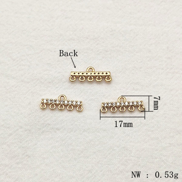 New Arrival! 7x17mm 100pcs Cubic Zirconia/Copper Connectors for Handmade Necklace/Earring DIY Parts,Jewelry Accessories Findings 2