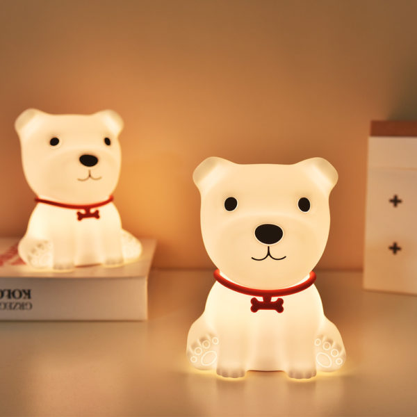 Creative Cute Puppy Silicone Lamp USB Rechargeable LED Colorful Pat Night Light Children's Cartoon With Sleeping Atmosphere Lamp 2