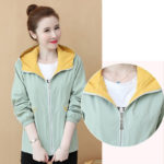 Women's Jacket And Coat 2022 New Autumn Korean Casual Stand-Collar Outwear Female Hooded Windbreaker And Lining 6