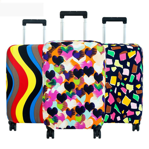 Fashion Suitcase Cover High Elastic Geometry Love Heart Shaped Luggage Case Dust Cover 18-32Inch Suitcase Essential Accessories 1