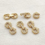 NEW ARRIVAL! 22x10mm 30Sets Plating Real Gold Cubic Zirconia Clasps&Hooks Connectors For Handmade Bracelet Parts DIY Accessories 3