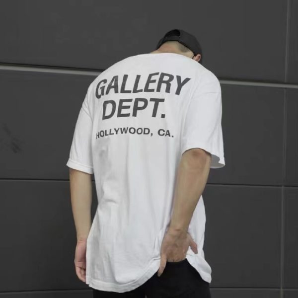 Gary dept minimalist alphabet print solid color casual loose high street men's and women's Casual Short Sleeve T-Shirt 1