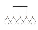 Black Or Gold LED Chandelier Dining Room Coffee Shop Modern Long Pendant Lamp Creative Restaurant Bar Multi-head Hanging Light 5