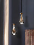 Modern and simple copper glass chandelier light luxury dining room lamp bar dining room bedroom bedside single head chandelier 1