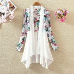 Summer Women's Chiffon Mesh Cardigan Printed Mid-length Shawl Thin Middle-aged Women Air-conditioned Shirt Jacket E93 1