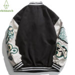 Hip Hop Varsity Jacket Men Winter Letter Embroidery Patchwork Color Block Baseball Coat Women College Jacket Unisex 2021 Outwear 4