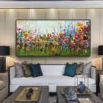 Arthyx Hand Painted Knife Flowers Oil Painting On Canvas Modern Abstract Wall Art Picture For Living Room Home Office Decoration 3