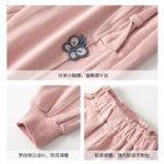 Girls' pants small butterfly elastic waist casual pants spring 2022 2