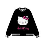 Hip-hop girl school uniform jacket cartoon anime Hello Kitty baseball uniform college style couple bomber jacket Harajuku jacket 5