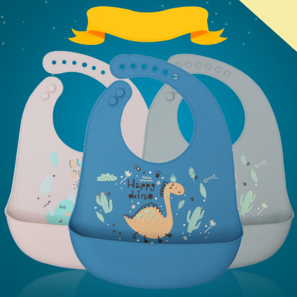 Cartoon Baby Feeding Bibs Waterproof Silicone Cute Children Toddler Apron For newborn baby Lightweight Adjustable Bibs 2