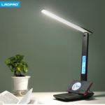 LAOPAO Modern Business Led Office Desk Lamp Touch Dimmable Foldable With Calendar Temperature Alarm Clock table Reading Light 1