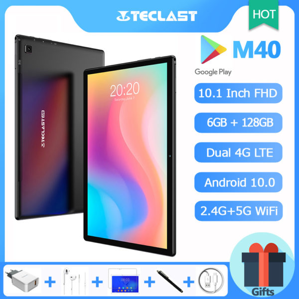 Teclast M40 10.1 Inch Tablet Octa Core 6GB RAM 128GB ROM 8MP Camera 4G LTE Phone Call 1920x1200 IPS 5G WiFi GPS 6000mAh Battery 1