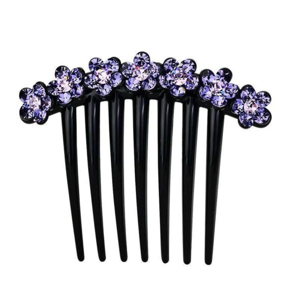 Delysia King Adult temperament Rhinestone Hair Comb fashion versatile seven tooth comb dish hair insert accessories 2