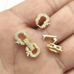 NEW ARRIVAL! 22x10mm 30Sets Plating Real Gold Cubic Zirconia Clasps&Hooks Connectors For Handmade Bracelet Parts DIY Accessories 4