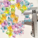 500pieces 20-23mm diy acrylic candy small bear shape sticker beads.for woman kids hairpin handmake jewelry making accessories 3