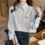 Solid Turn Down Collar Ladies Tops Women Shirts Blusas Feminine Spring 2021 New White long-sleeved Chiffon Shirt Women Top 692H 3