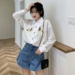 Harajuku Streetwear Blouses Women Embroidery White Shirt Long Sleeve Casual Loose Female Korean Style Blusas Spring Woman Shirts 5