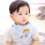 5pcs Baby Cartoon Cotton Triangle Bibs Double Layer Snap Burp Cloths for Boys Girls Baby Stuff for Newborns Kids Accessories 2