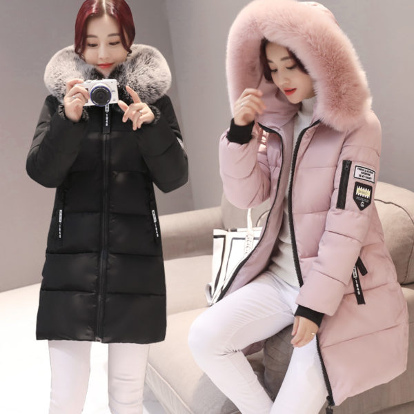 2021 New Parka Womens Winter Coats Womans Long Cotton Casual Fur Hooded Jackets Warm Parkas Female Overcoat Coat Free shipping 2