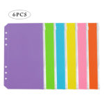 6pcs A6 PVC Budget Binder Colorful 6 Holes Loose Leaf Zipper Bag Waterproof File Bags For Office Documents Accessories 1