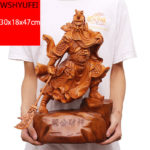 Chinese Style Lucky Guanyunchang Resin Statue Home Living Room Office Table Ornaments Housewarming Birthday Christmas Gifts 6