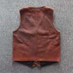 Real Men's Leather Vest Vintage Genuine Leather Cowhide Sleeveless Jackets Biker Vest Casual Waistcoat High Quality 3