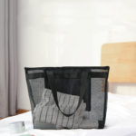 Travel Summer Shopping Bags Women Clear Mesh Transparent Bag Large Capacity Female Casual Solid Color Holiday Tote Bags 3